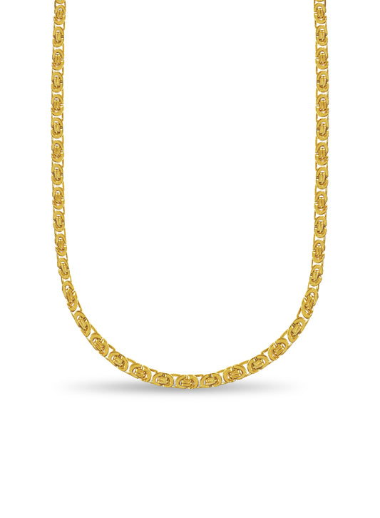 Handmade Solid Gold Flat Byzantine Necklace , 11mm