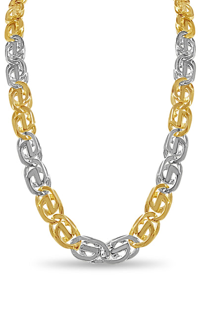 Handmade Solid Gold Tiger Eye Necklace , 13mm