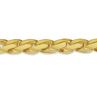 Handmade Solid Gold Curb Bracelet , 14mm