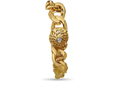 Handmade Solid Gold Diamond Mariner Bracelet , 17mm