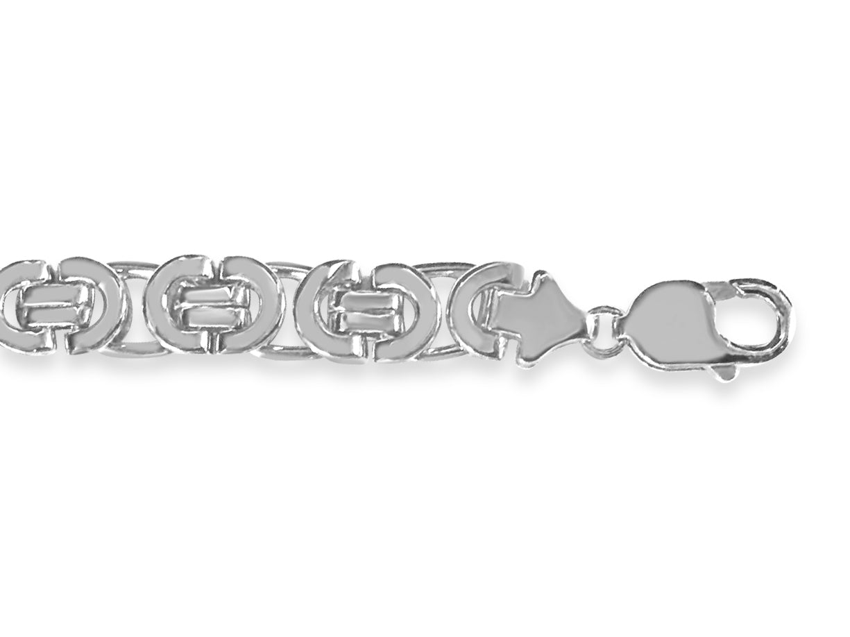 Handmade Solid Gold Flat Byzantine Bracelet , 11mm