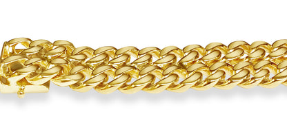Handmade Solid Gold ID Curb Bracelet , 16mm