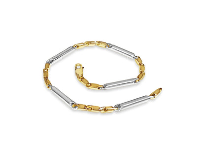 Handmade Solid Gold Cylinder Tube Bracelet , 4mm