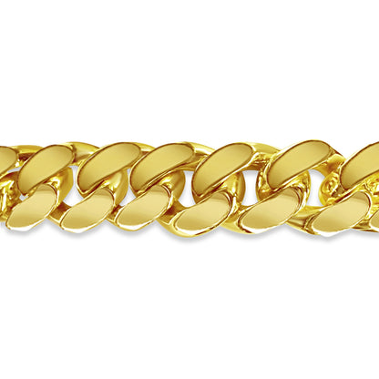 Handmade Solid Gold Curb Bracelet , 15mm
