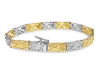 Handmade Solid Gold Nugget Bracelet , 7mm