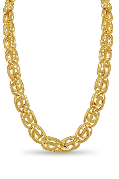 Handmade Solid Gold Tiger Eye Necklace , 13mm