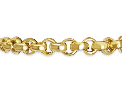 Handmade Solid Gold Fancy Rolo Bracelet , 7mm