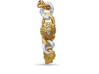 Handmade Solid Gold Diamond Mariner Bracelet , 17mm