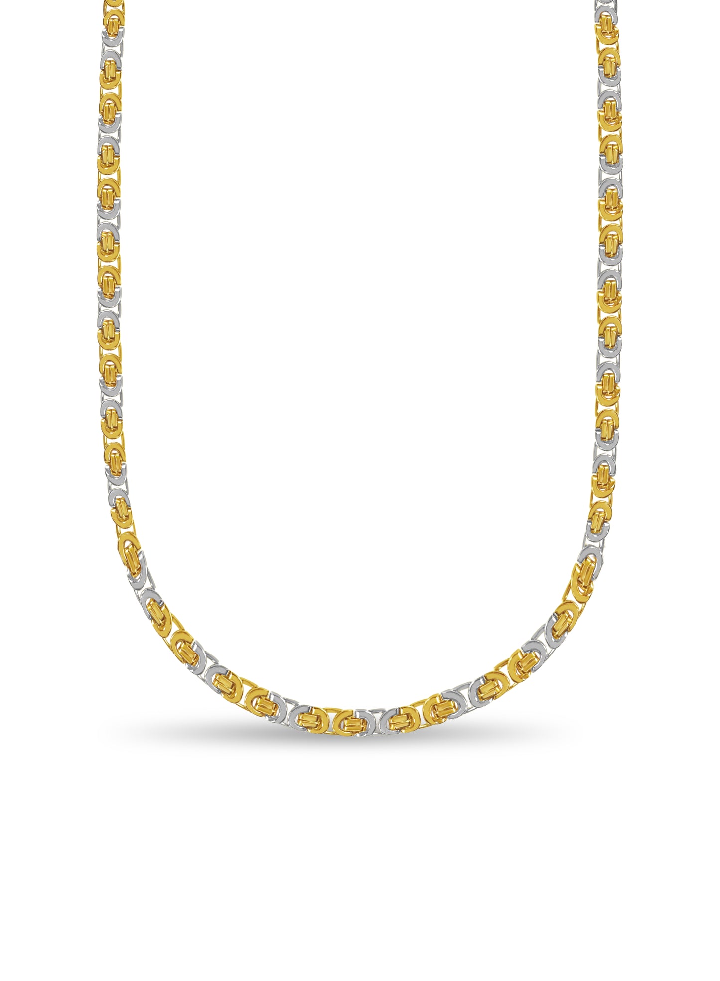 Handmade Solid Gold Flat Byzantine Necklace , 11mm