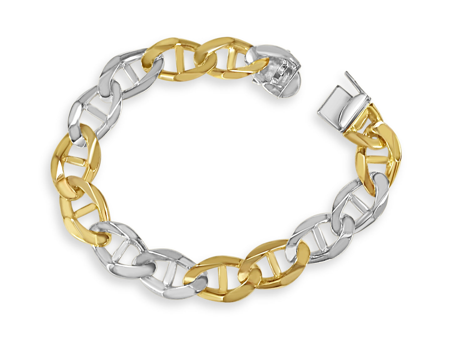 Handmade Solid Gold Anchor Mariner Bracelet , 13mm