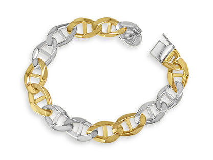 Handmade Solid Gold Anchor Mariner Bracelet , 13mm