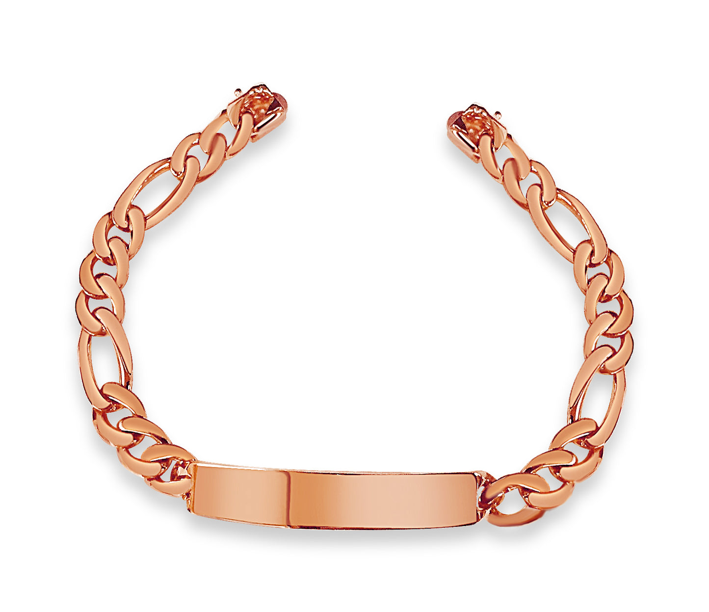 Handmade Solid Gold ID Figaro Bracelet , 9mm