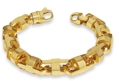 Handmade Solid Gold Anchor Mariner Bracelet , 15mm