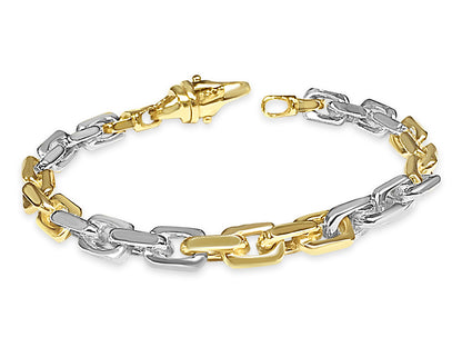 Handmade Solid Gold Fancy Rolo Bracelet , 7mm
