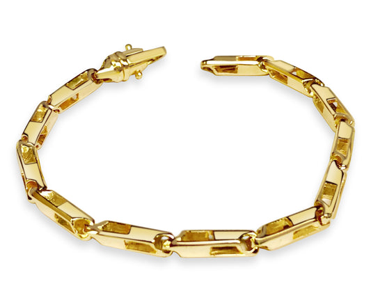 Handmade Solid Gold Square Tube Bracelet , 5mm