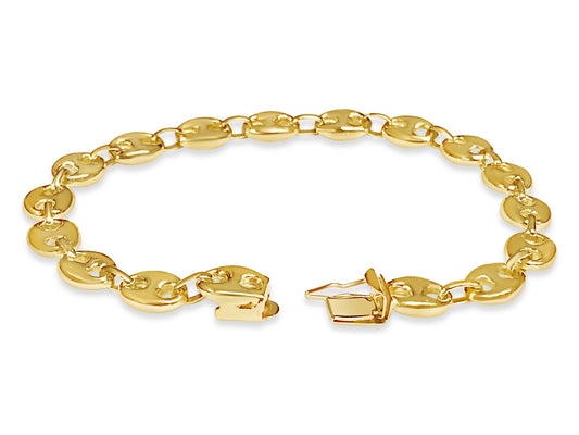 Handmade Solid Gold Mariner Bracelet , 9mm