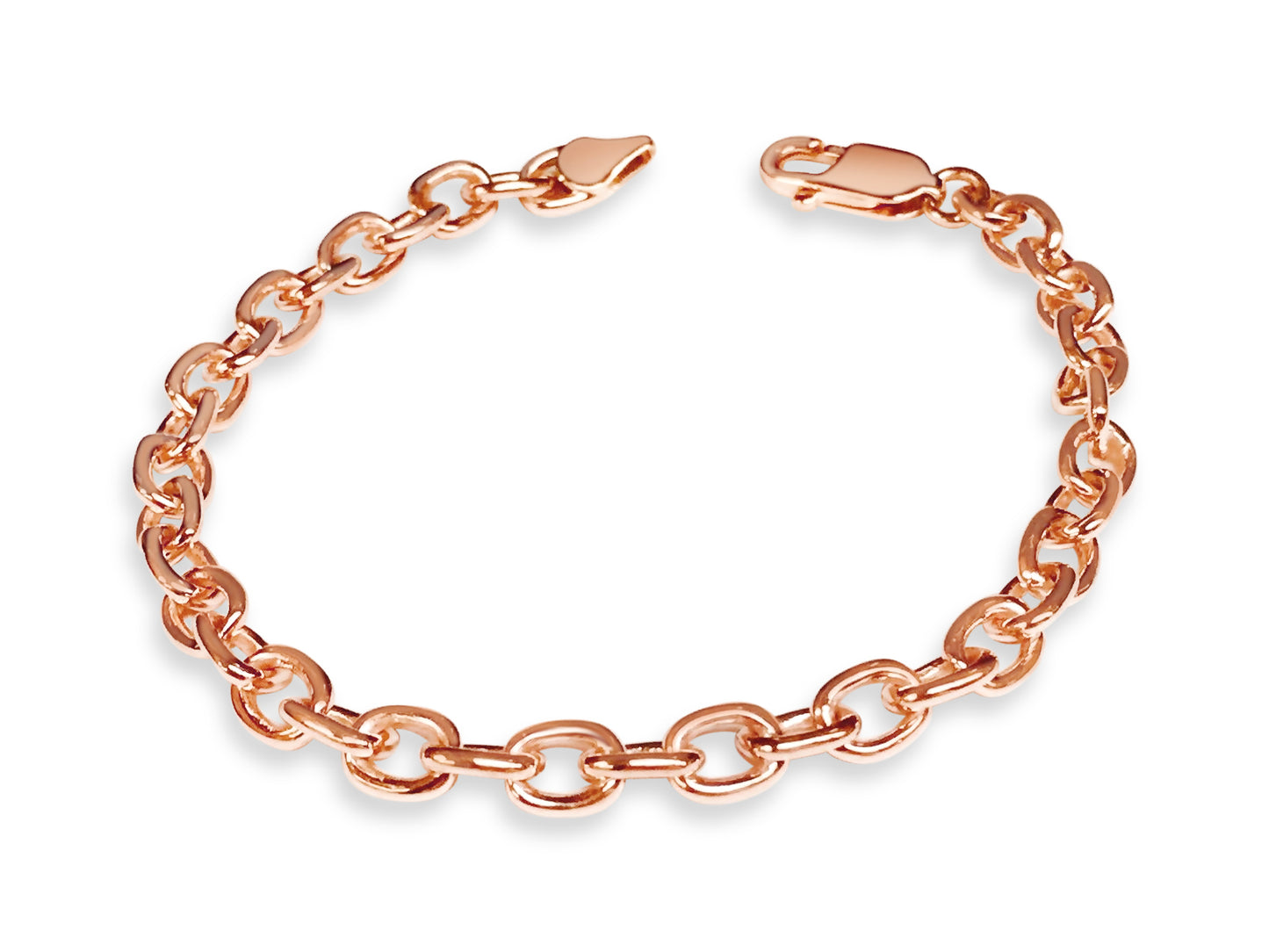 Handmade Solid Gold Fancy Rolo Bracelet , 6mm