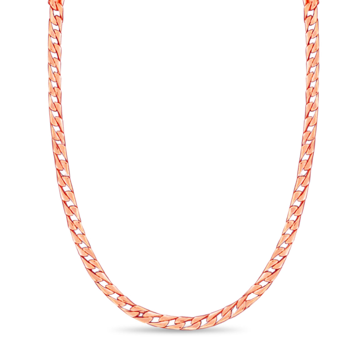 Handmade Solid Gold Curb Necklace , 7mm