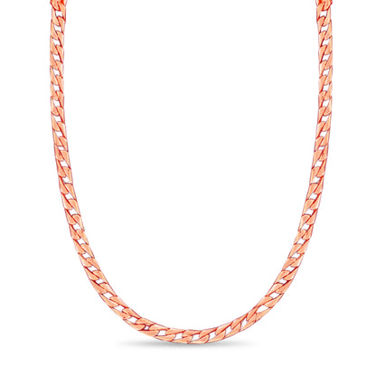 Handmade Solid Gold Curb Necklace , 7mm