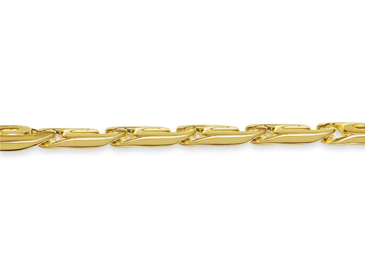 Handmade Solid Gold Tiger Eye Bracelet , 15mm