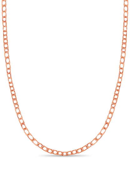 Handmade Solid Gold Curb Necklace , 10mm