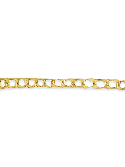 Handmade Solid Gold Curb Bracelet , 10mm