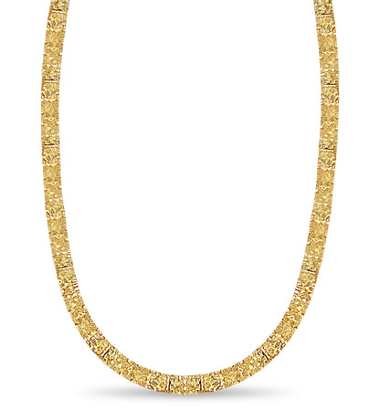 Handmade Solid Gold Nugget Necklace , 17mm