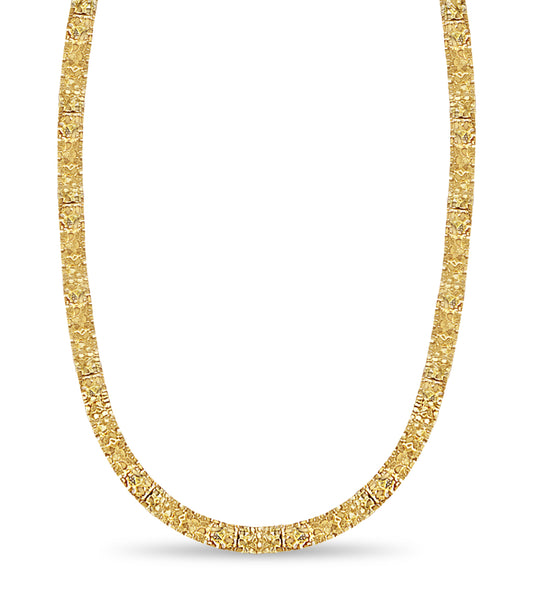Handmade Solid Gold Nugget Necklace , 17mm