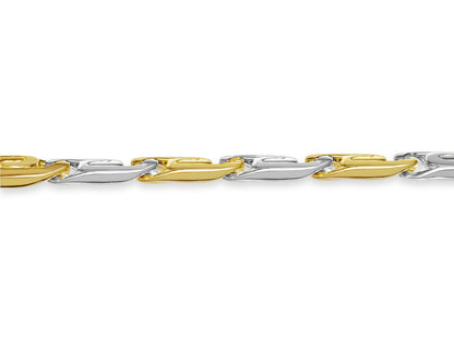 Handmade Solid Gold Tiger Eye Bracelet , 15mm