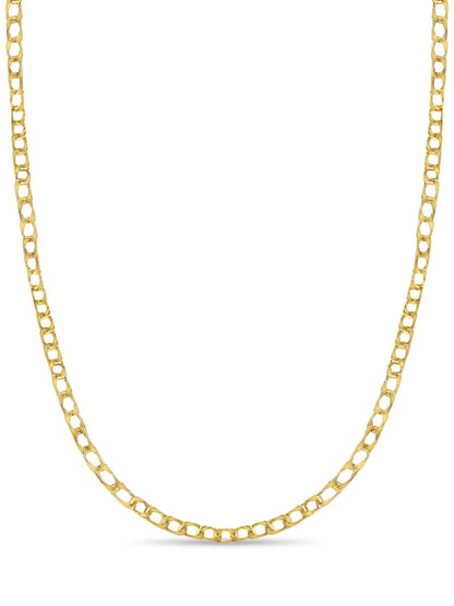 Handmade Solid Gold Curb Necklace , 10mm