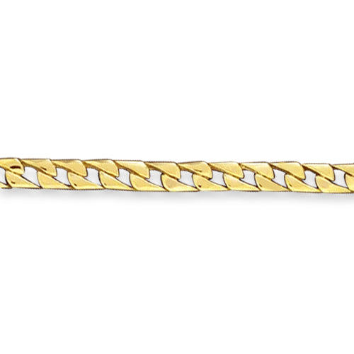 Handmade Solid Gold Curb Necklace , 7mm
