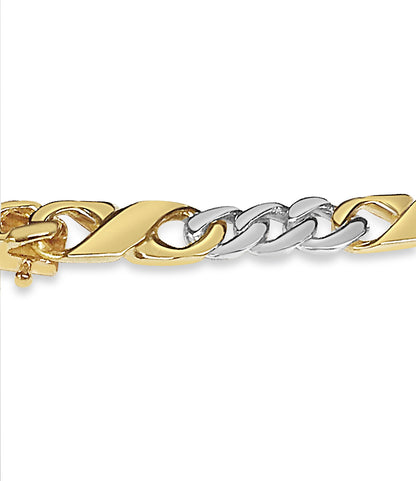 Handmade Solid Gold XO Curb Necklace , 6mm
