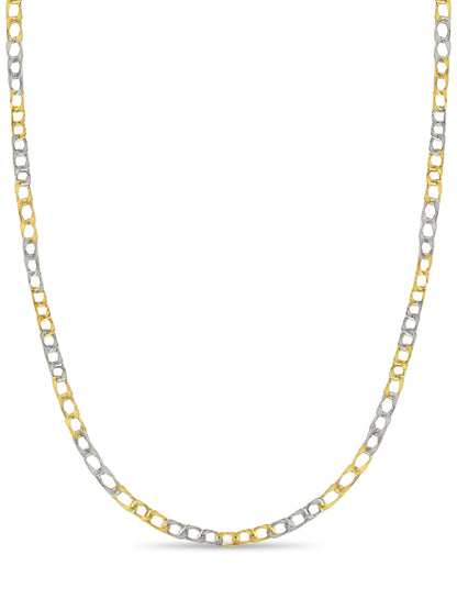 Handmade Solid Gold Curb Necklace , 10mm