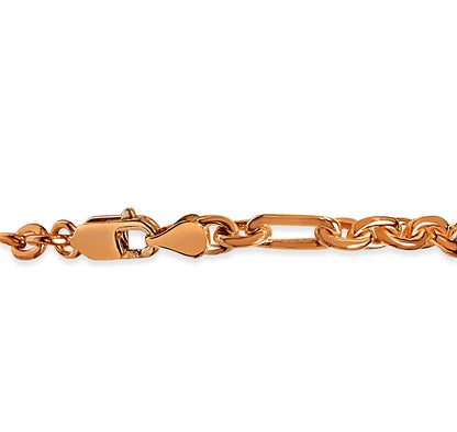 Handmade Solid Gold Rolo (Figaro) Bracelet , 5mm