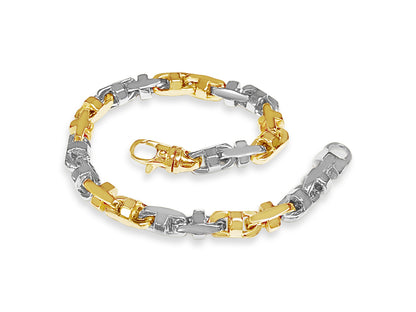 Handmade Solid Gold Anchor Mariner Bracelet , 9mm