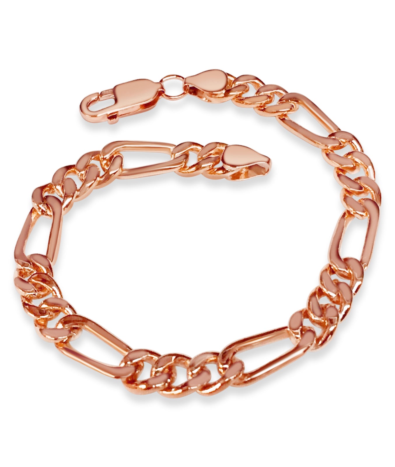 Handmade Solid Gold Figaro Bracelet , 7mm