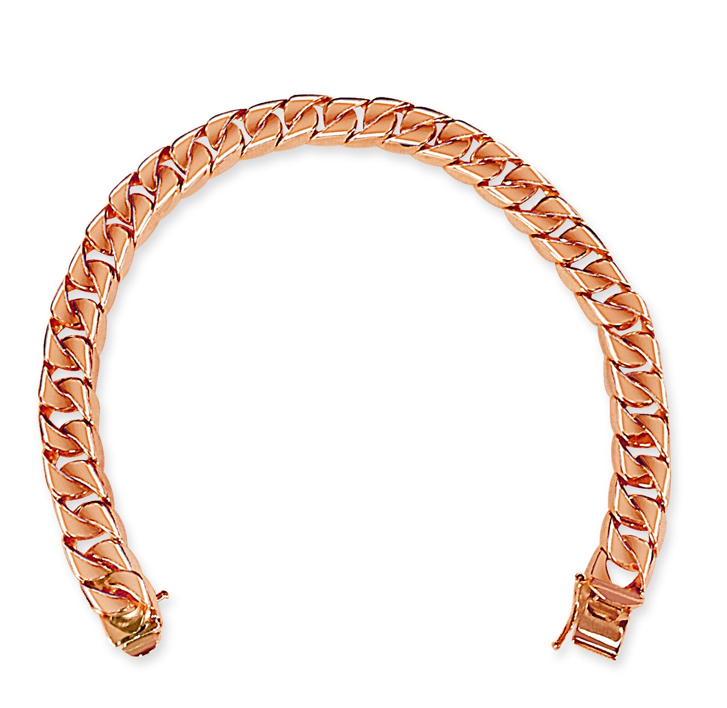 Handmade Solid Gold Curb Bracelet , 9mm
