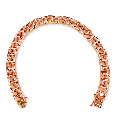 Handmade Solid Gold Curb Bracelet , 9mm