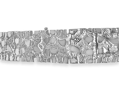 Handmade Solid Gold Nugget Bracelet , 17mm