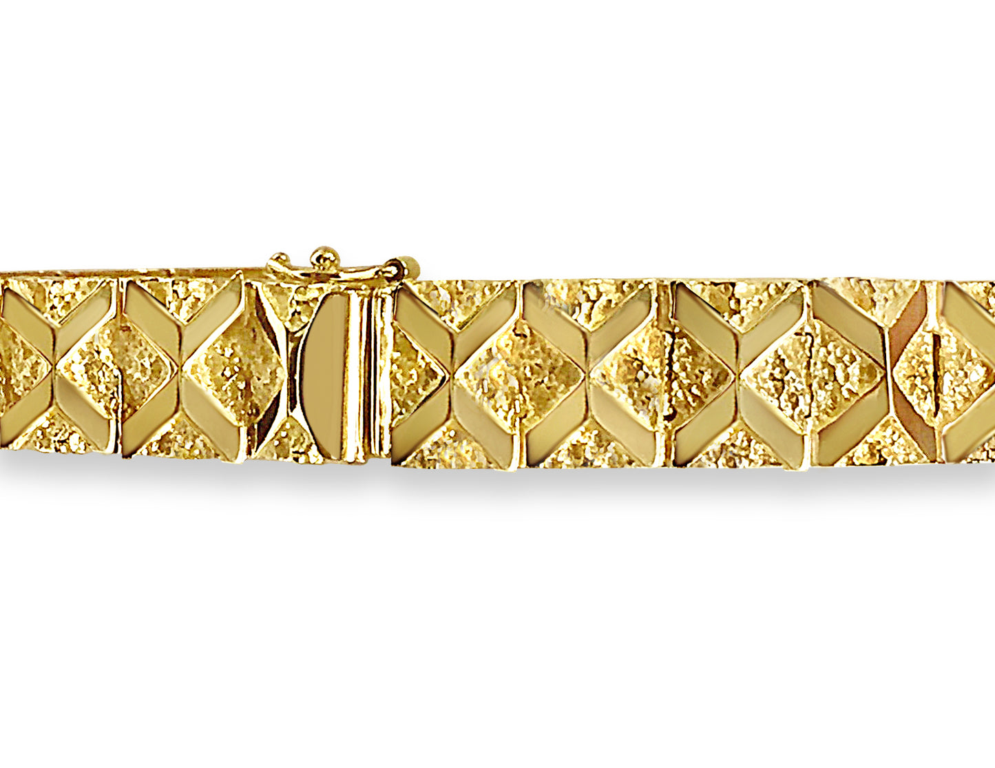 Handmade Solid Gold Nugget Bracelet , 11mm