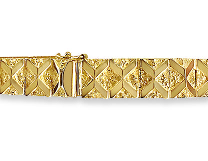 Handmade Solid Gold Nugget Bracelet , 11mm
