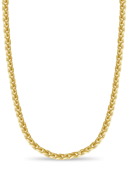 Handmade Solid Gold Curb Necklace , 13mm