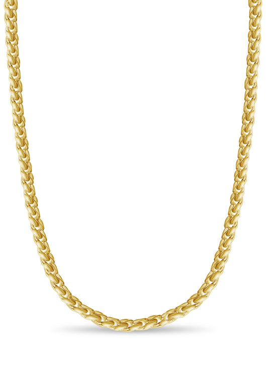 Handmade Solid Gold Curb Necklace , 13mm