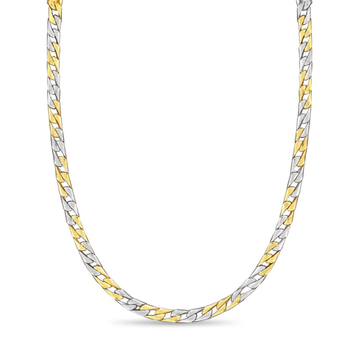 Handmade Solid Gold Curb Necklace , 7mm