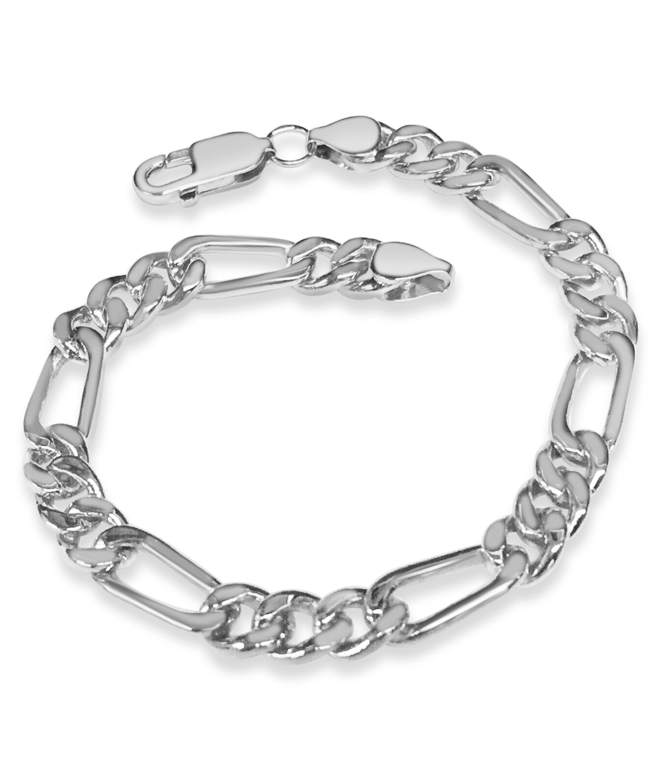 Handmade Solid Gold Figaro Bracelet , 7mm