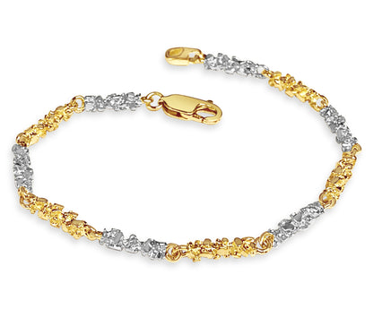 Handmade Solid Gold Nugget Bracelet , 4mm