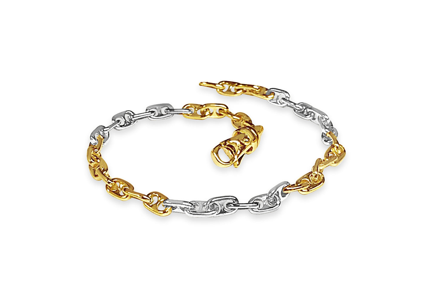 Handmade Solid Gold Anchor Mariner Bracelet , 5mm