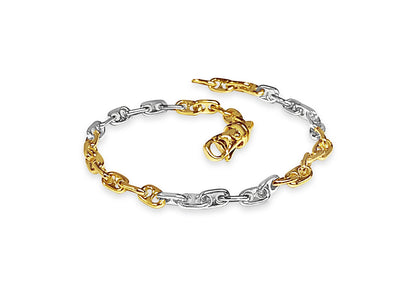 Handmade Solid Gold Anchor Mariner Bracelet , 5mm