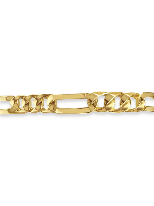 Handmade Solid Gold Figaro Bracelet , 8mm