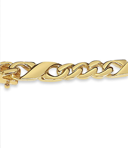 Handmade Solid Gold XO Curb Bracelet , 6mm